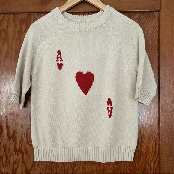 Rachel Antonoff Molly playing card ace of hearts sweater